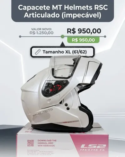 Capacete MT Helmets RSC Articulado - Tamanho 61/62