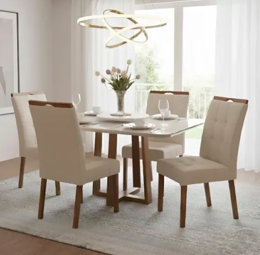 Conjunto de Jantar Verona Compact Premium 4 Lugares
