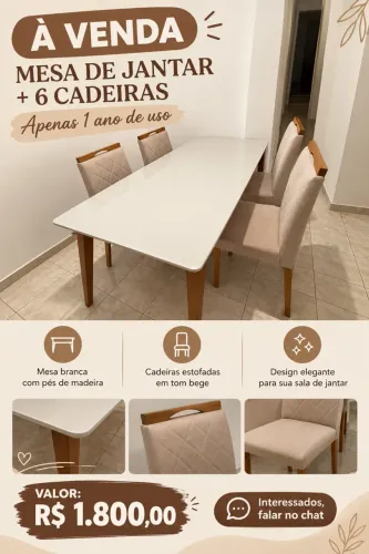 Mesa com 6 cadeiras