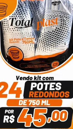Kit pote de 750 ml c / tampa