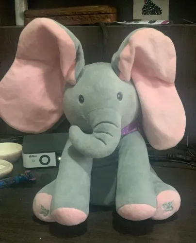 pelúcia elefante mambo baby toys , brinca de esconde esconde com as orelhas e canta