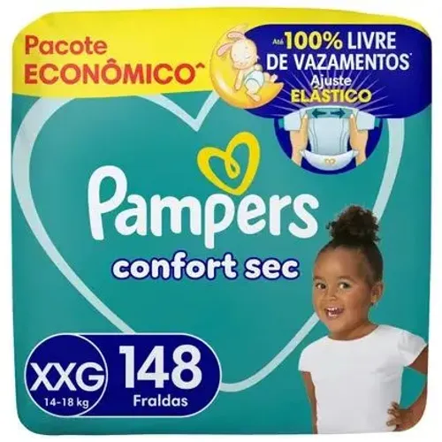 Fralda Pampers Confort Sec XXG 148 Unidades - Validade 2028