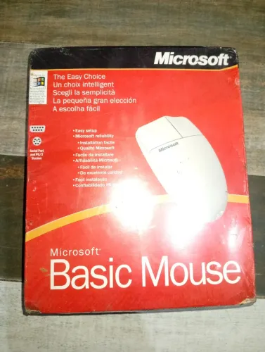 Mouse Microsoft serial, antigo ainda lacrado