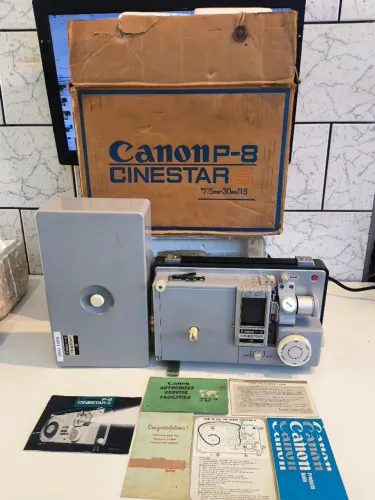 Projetor Super 8 Canon P-8 Cinestar S - Com Caixa e Manual -  RARÍSSIMO (LÂMPADA NOVA ).