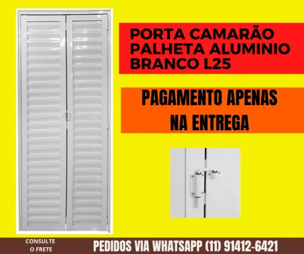 Porta em alumínio modelo camarão esqu/dir consulte frete 