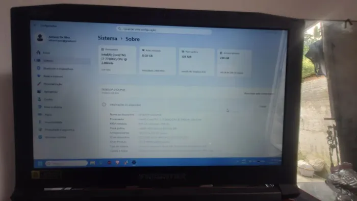 Notebook Acer predator i7 7700HQ