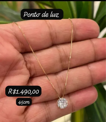 Conjunto Ponto de luz em ouro 18k