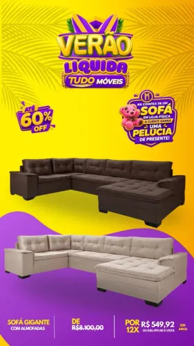 SOFÁ GIGANTE COM ALMOFADAS 