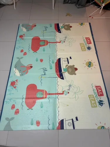 Tapete de Atividades Bebê e Brincadeiras Infantil, Crianças Tatame Dupla Face