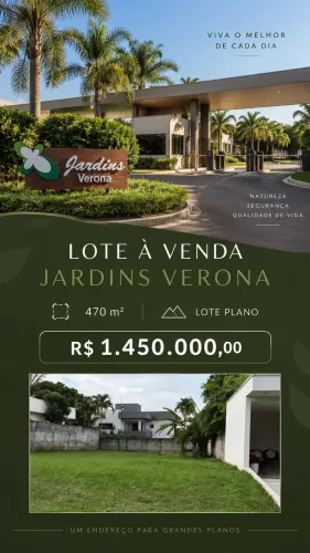 Lote à venda no Jardins Verona, Goiânia/Go.