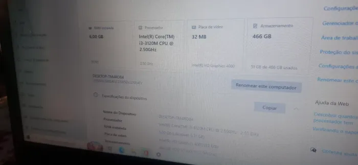 Notebook sansung i3 3?GERAÇÃO 2.50 ghz