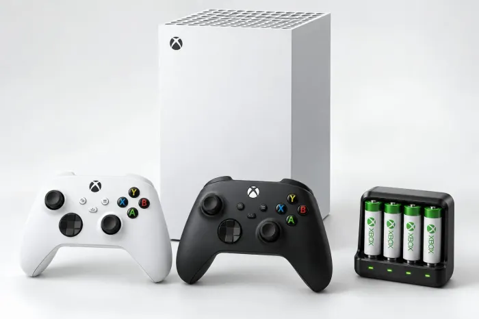 Xbox Series X Branco 2 Controles 1 Carregador de pilha