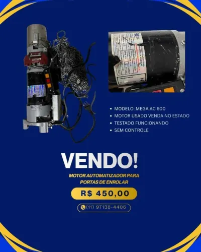 MOTOR AUTOMATIZADOR PARA PORTA DE ENROLAR - MEGA AC 600