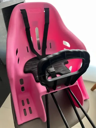 Cadeirinha de Bike Traseira KALF Rosa - Fixação Direta no Quadro (Ideal p/ MTB)