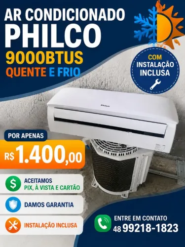 Promoção ar condicionado com instalação 9btus Q/F