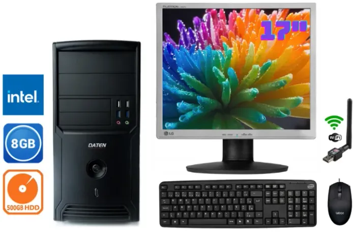 Computador Completo Intel G2030 Com 8gb ram Ddr3 HD 500gb Sata Wifi Trabalho Estudo Tela 1