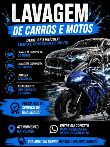 Lavagem de moto e carro á domicílio 
