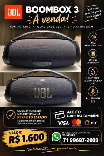Caixa de som jbl bombox 3