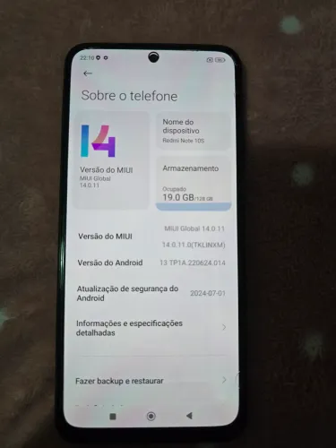 Smartphone xiaomi redmi Note 10s - 128GB
