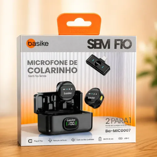 Microfone de lapela colarinho duplo entrada iOS lightning / MEGA PROMOÇÃO