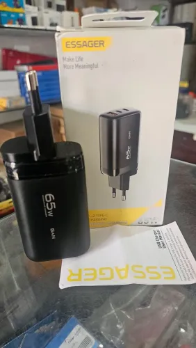 Fonte turbo 65w gan essager 3 entradas 