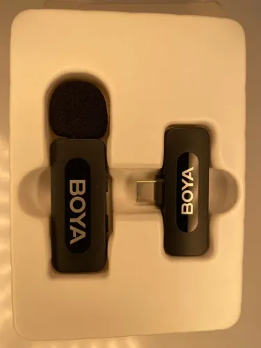 Microfone Sem Fio Boya By-v10 Lapela Ultracompacto Android Usb C