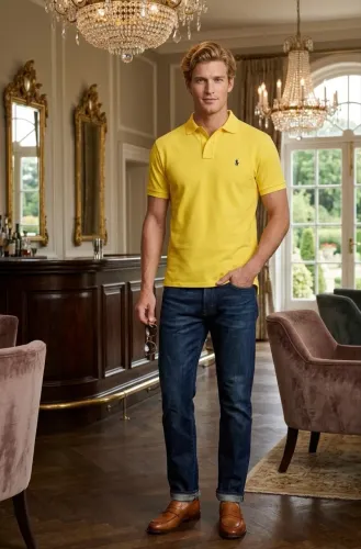 Blusa polo masculina Ralph Lauren original amarela G 
