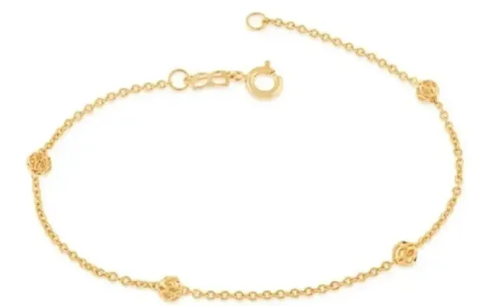 Pulseira Rommanel com Esferas Vazadas 18cm