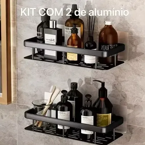 Kit com 2 SUPORTE PARA SHAMPOO PARA USO NO BANHEIRO NA PAREDE 