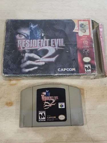 Resident Evil 2 para Nintendo 64 com caixa e berço