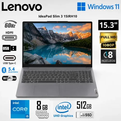 Lenovo IdeaPad Slim 3 15IRH10 - i5 | 8GB RAM | SSD 512GB | Full HD