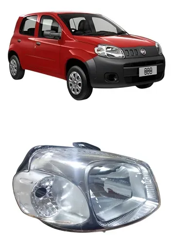 Farol Uno 2011 A 2014 Fiorino 2014 A 2020 Cromado Esquerdo/motorista