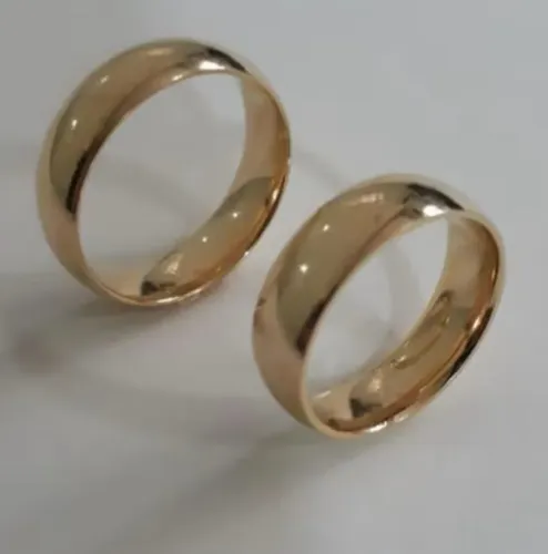 Par de aliança de ouro tamanho 19