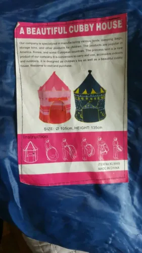 Tenda Infantil Castelo Azul com Estrelas - 105cm x 135cm (Fácil de Montar)