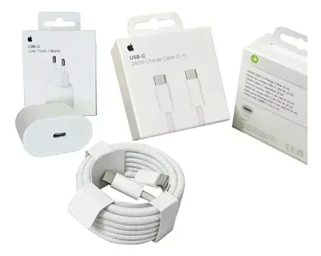 Kit Carregador Apple Com Cabo Usb-c Turbo Iphone 15 16 17