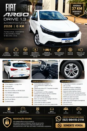 Fiat Argo Drive 1.3 8V Flex Aut. 2026