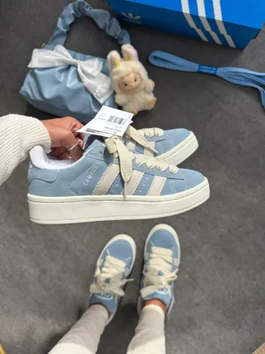 Tênis Adidas Campus 00 Premium Feminino Cor: Azul Bebê - Disponível 34 AO 39 (Fotos Reais)