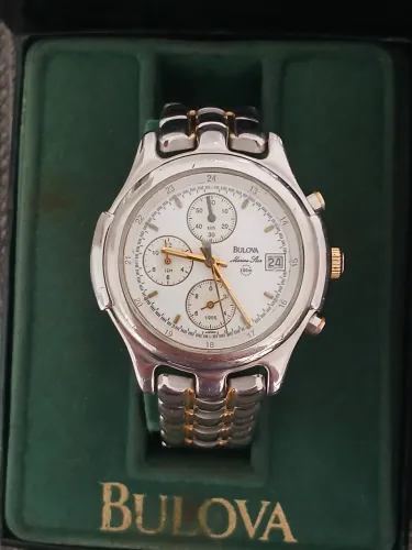 Relógio antigo original anos 90 BULOVA MARINE STAR CHRONOGRAPH série ouro anos 90