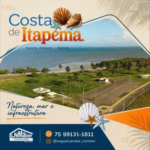 Lote C4 057 no Costa de Itapema, 467 m², Santo Amaro BA