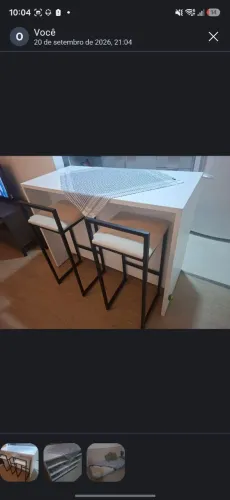 BALCÃO DE COZINHA 1,20 M X 55 CM PRÁTICA + 2 cadeiras