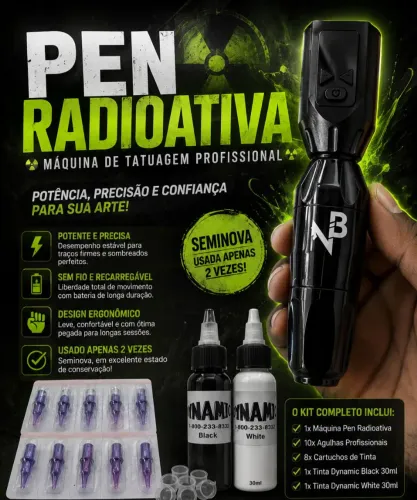 Kit de tatuagem profissional GoldPlume Pen Radioativa para iniciantes e profissionais