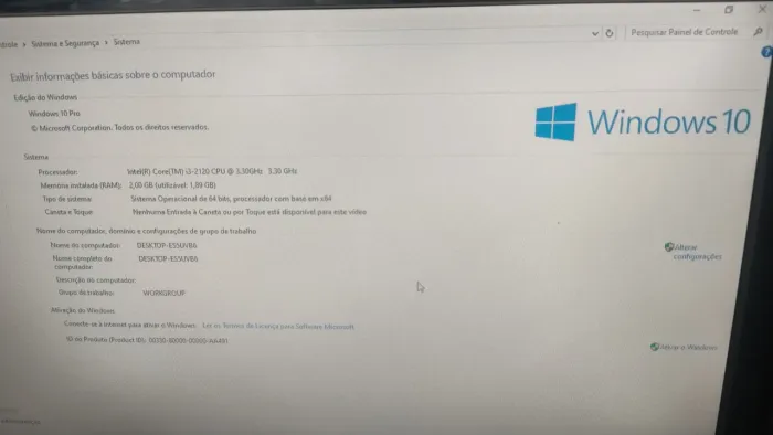 Computador i3 com Windows 10, completo incluso mouse e teclado.
