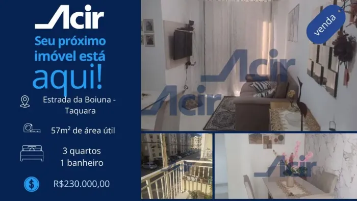 ACIR ADMINISTRADORA VENDE LINDO APARTAMENTO DE 3 QUARTOS!