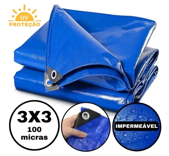 Lona Cobertura Impermeavel Azul 3x3 Proteção UVA marca Starfer