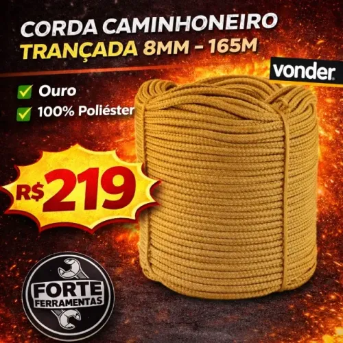 CORDA CAMINHONEIRO TRANÇADA 8mm-165M