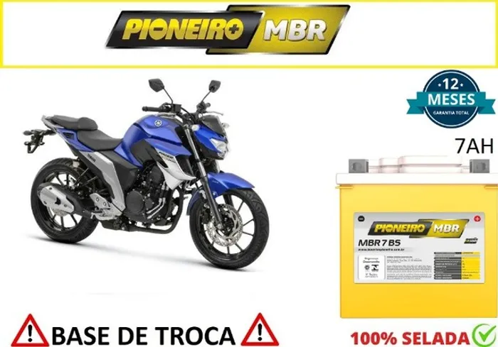 Bateria Automotiva Pioneiro Fazer 250 - 7Ah