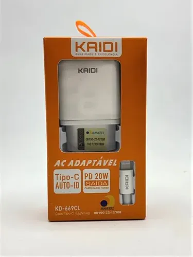 Carregador Celular Turbo 20w Power Pd Qc 3.0 Kaidi Kd-669cl Novo na Caixa