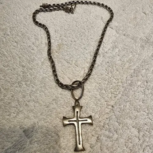 Corrente + Crucifixo em Prata pura 925