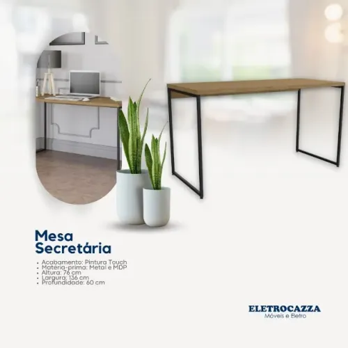 Mesa Para Computador Kappesberg Industrial Freijó 1,36cm