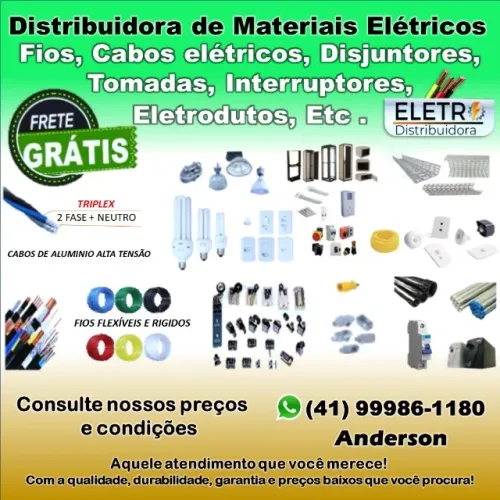 Fios e Cabos Elétricos Qualidade 100% cobre  10mm rolo 100m flexivel R$ 599,00